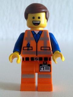 LEGO Minifigure-Emmet - Wide Smile with Teeth and Tongue-The LEGO Movie-TLM072-Creative Brick Builders